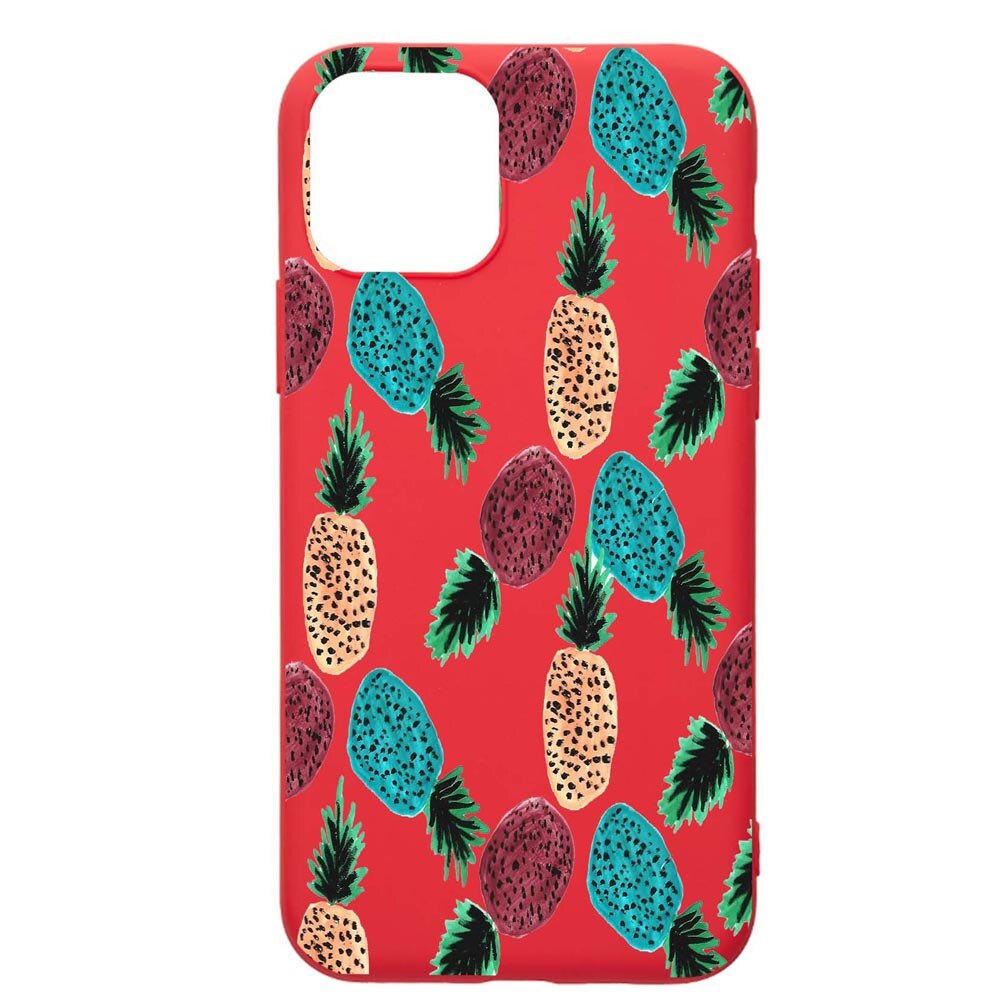 Husa Apple iPhone 12 Pro Max, Ananas, rezistenta la uzura, anti-alunecare, din silicon Premium, Red, R669