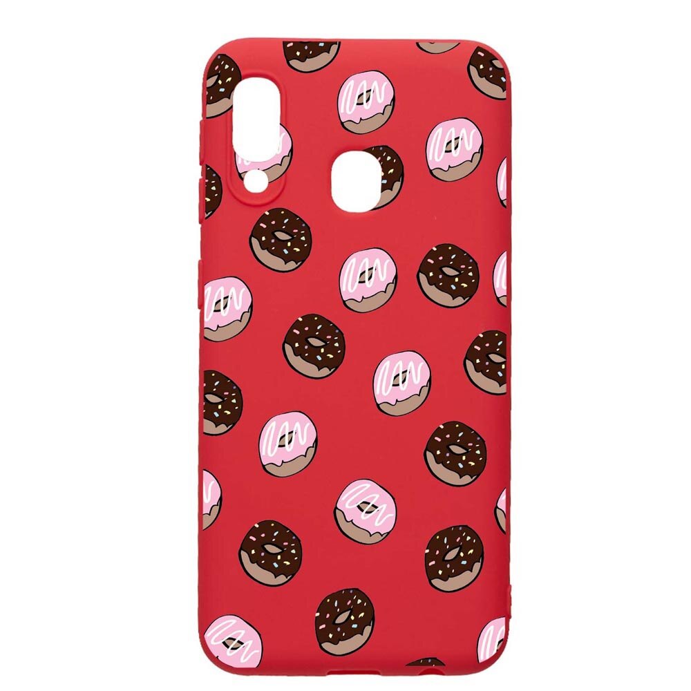 Husa Samsung Galaxy A20e, Donuts, rezistenta la uzura, anti-alunecare, din silicon Premium, Red, R667