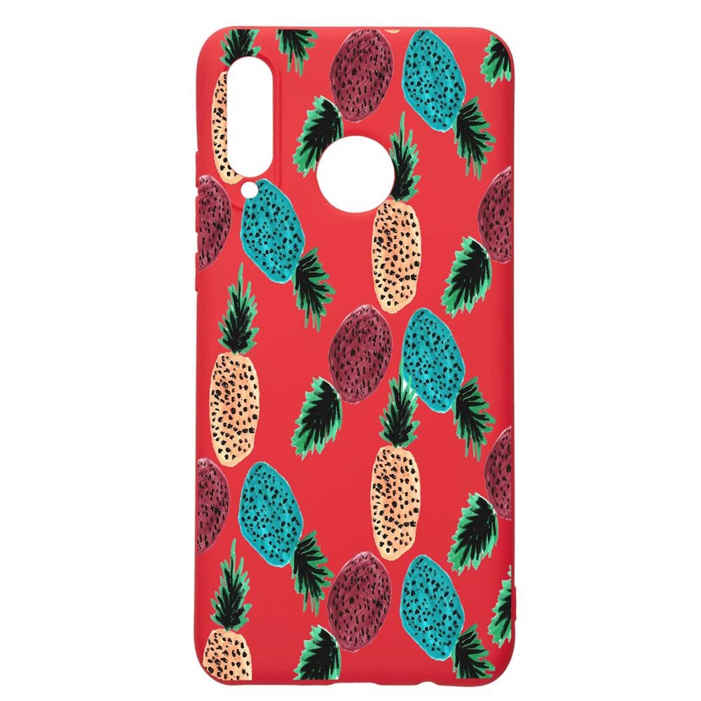 Husa Huawei P30 Lite, Ananas, rezistenta la uzura, anti-alunecare, din silicon Premium, Red, R669