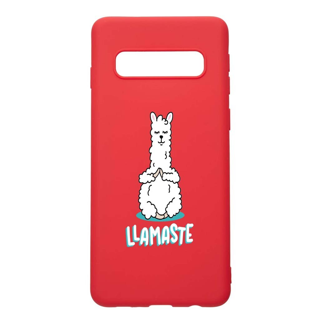 Husa Samsung Galaxy S10, Llamaste, rezistenta la uzura, anti-alunecare, din silicon Premium, Red, R590