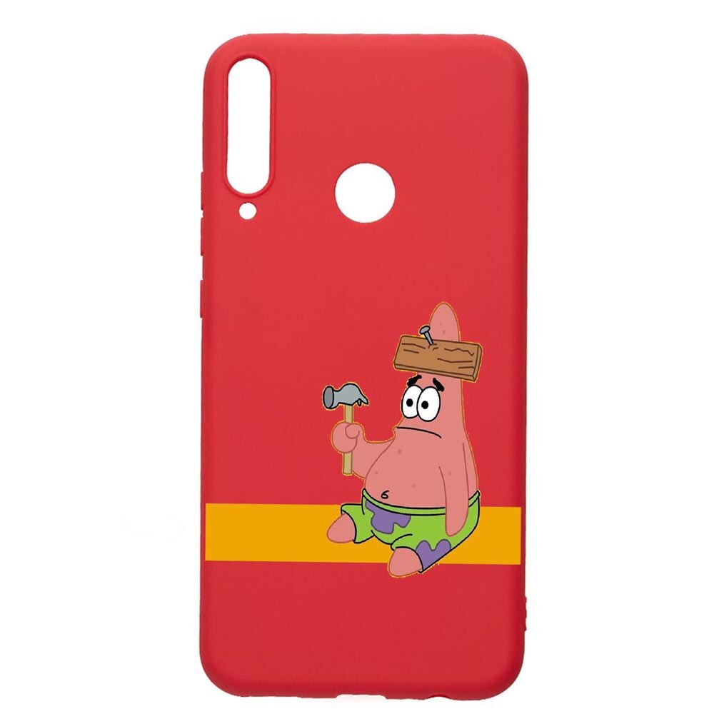 Husa Huawei P40 Lite E, Spongebob - Patrick Star, rezistenta la uzura, anti-alunecare, din silicon Premium, Red, R595
