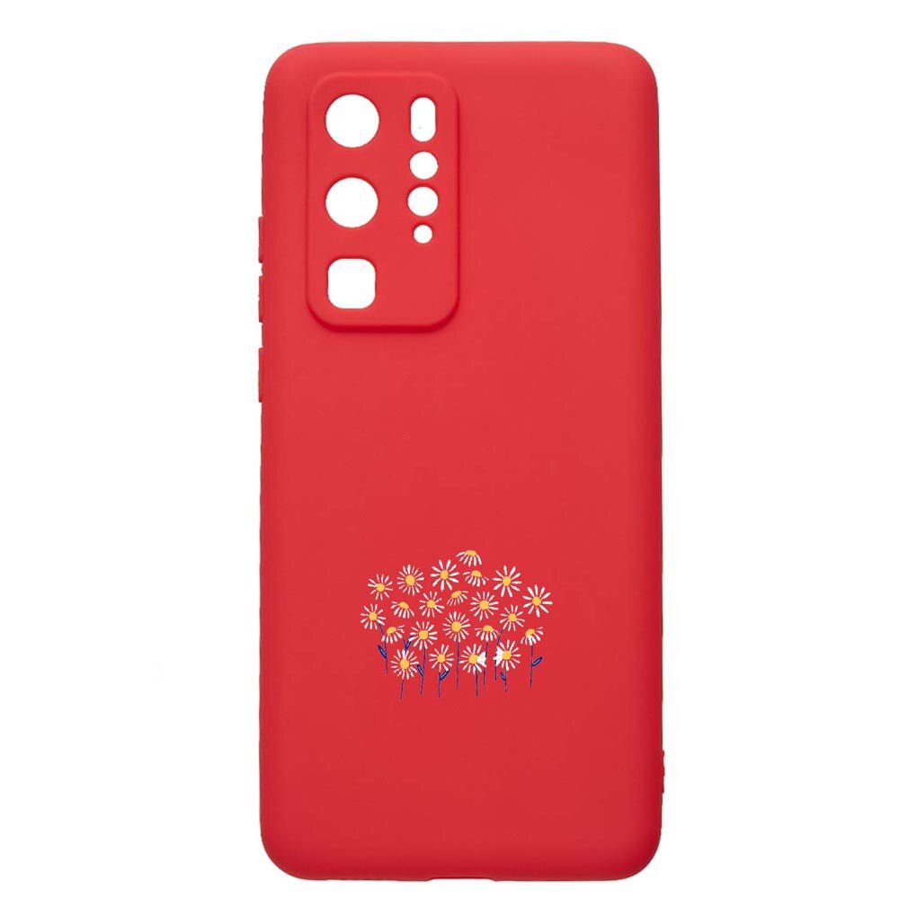 Husa Huawei P40 Pro, Little Flowers, rezistenta la uzura, anti-alunecare, din silicon Premium, Red, R642