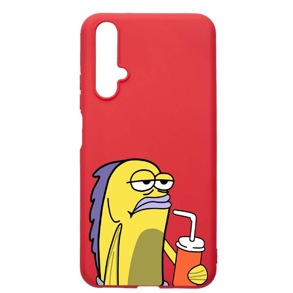 Husa Huawei Nova 5T, Meme, rezistenta la uzura, anti-alunecare, din silicon Premium, Red, R652