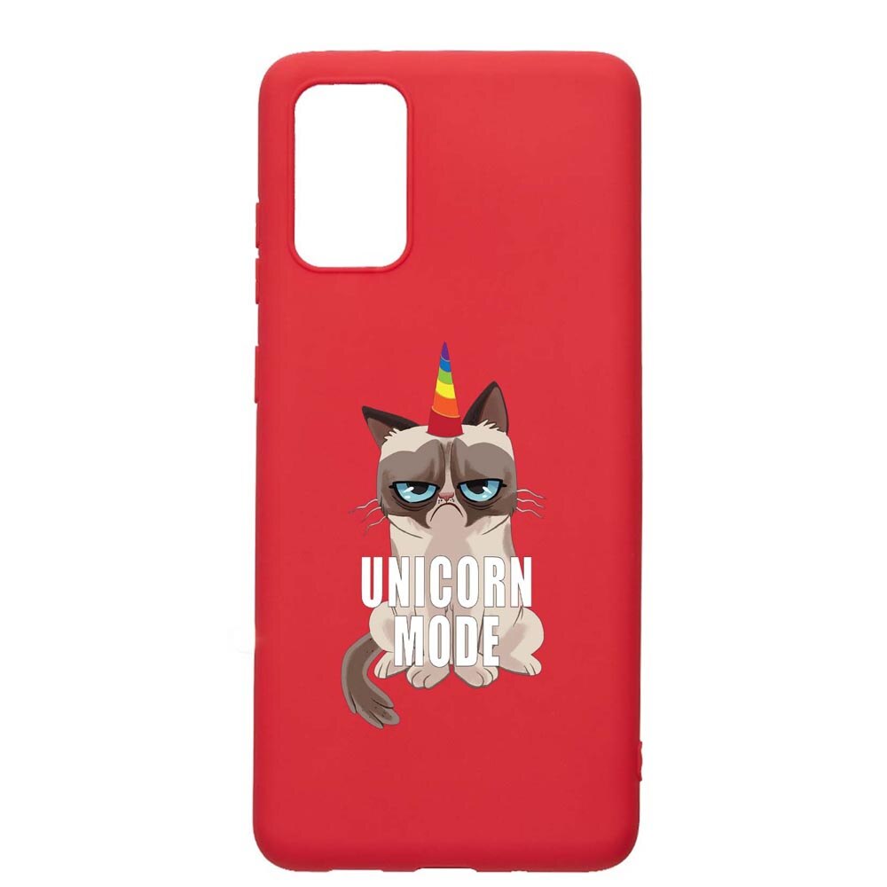 Husa Samsung Galaxy S20, Meme - Gumpy Unicorn, rezistenta la uzura, anti-alunecare, din silicon Premium, Red, R654