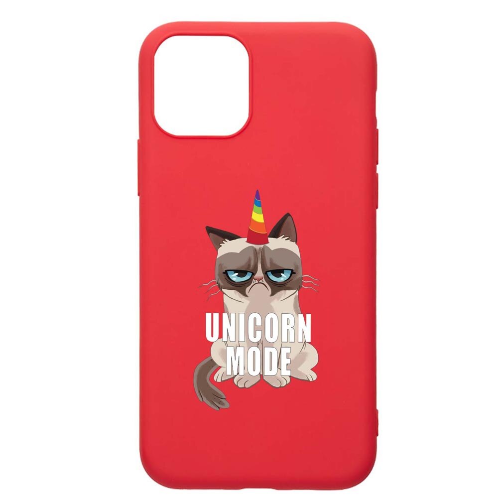 Husa Apple iPhone 12 Mini, Meme - Gumpy Unicorn, rezistenta la uzura, anti-alunecare, din silicon Premium, Red, R654