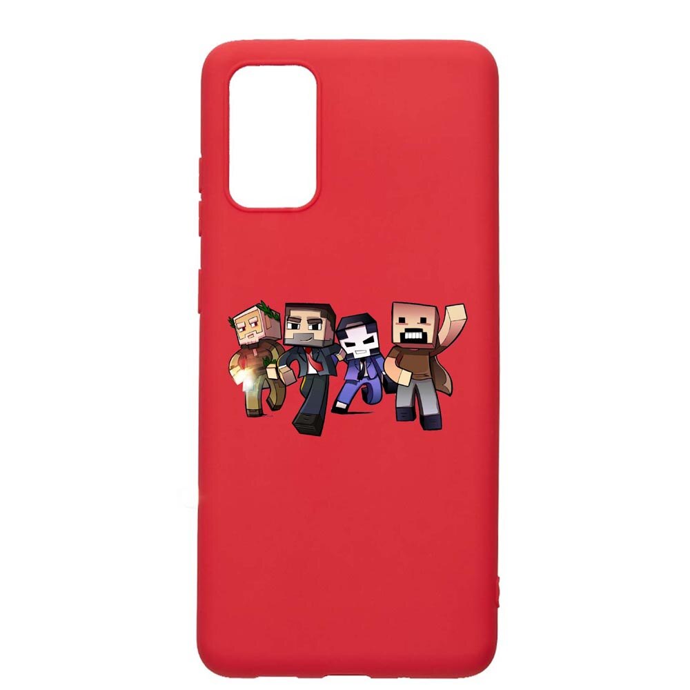 Husa Samsung Galaxy A51, Minecraft, rezistenta la uzura, anti-alunecare, din silicon Premium, Red, R727