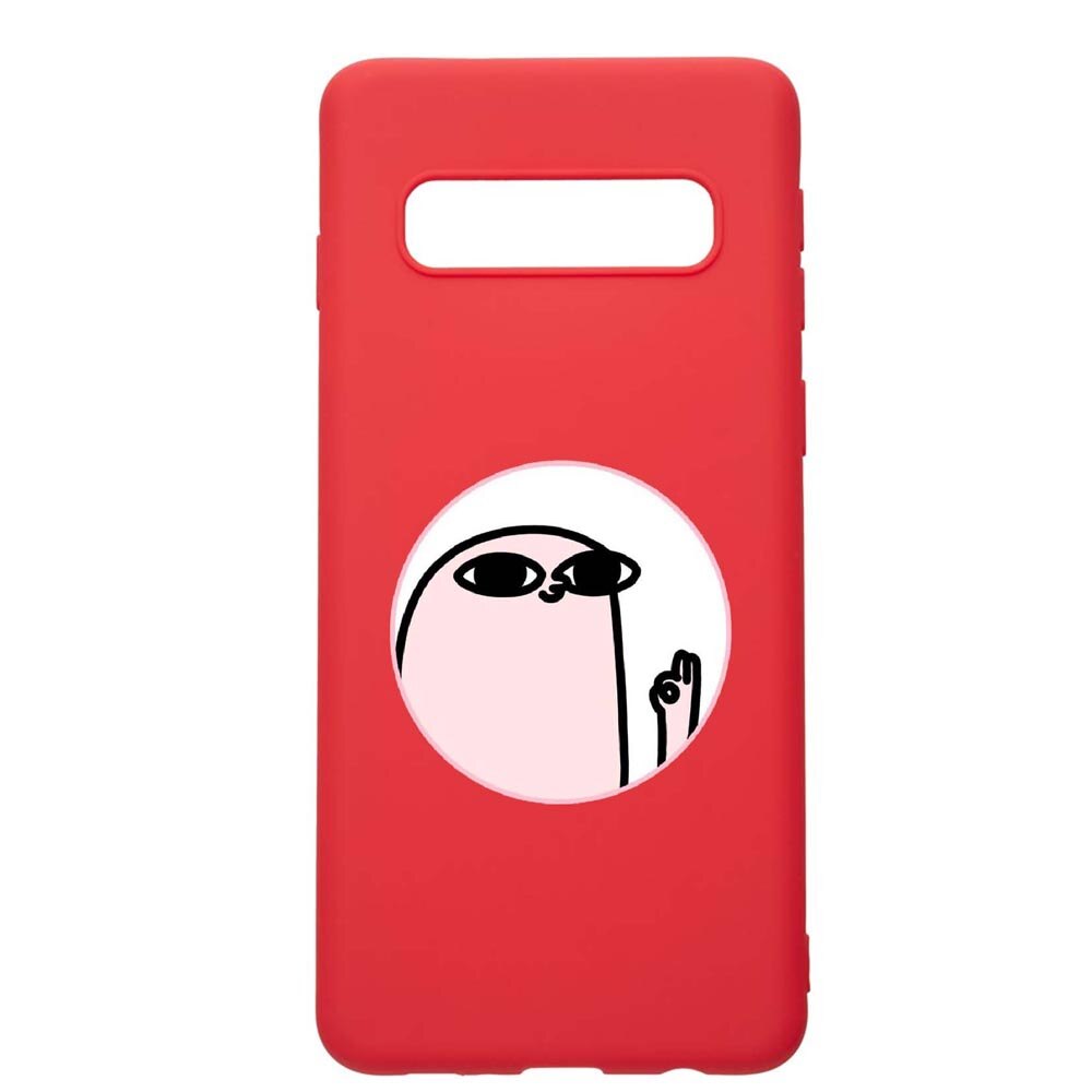 Husa Samsung Galaxy S10 Plus, Meme, rezistenta la uzura, anti-alunecare, din silicon Premium, Red, R658