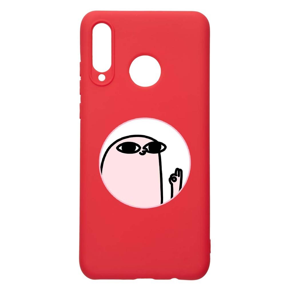 Husa Huawei P30 Lite, Meme, rezistenta la uzura, anti-alunecare, din silicon Premium, Red, R658