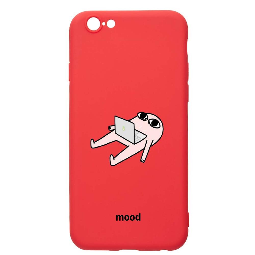 Husa Apple iPhone 6S / 6, Meme, rezistenta la uzura, anti-alunecare, din silicon Premium, Red, R659