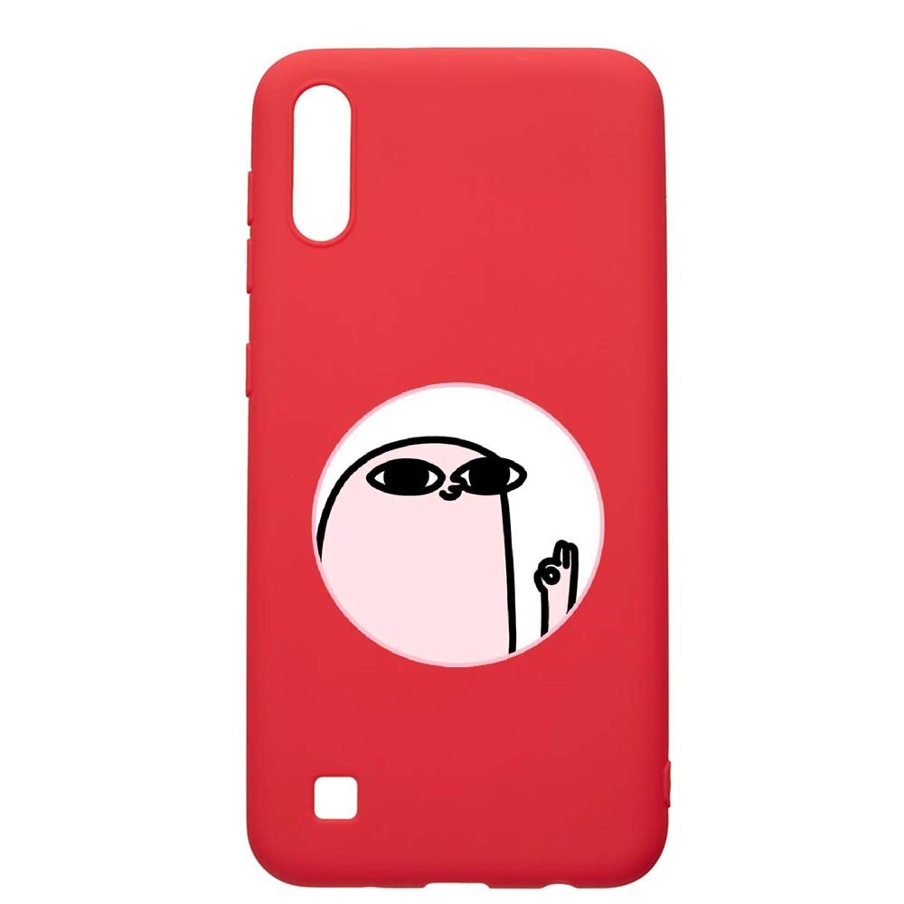 Husa Samsung Galaxy A10, Meme, rezistenta la uzura, anti-alunecare, din silicon Premium, Red, R658