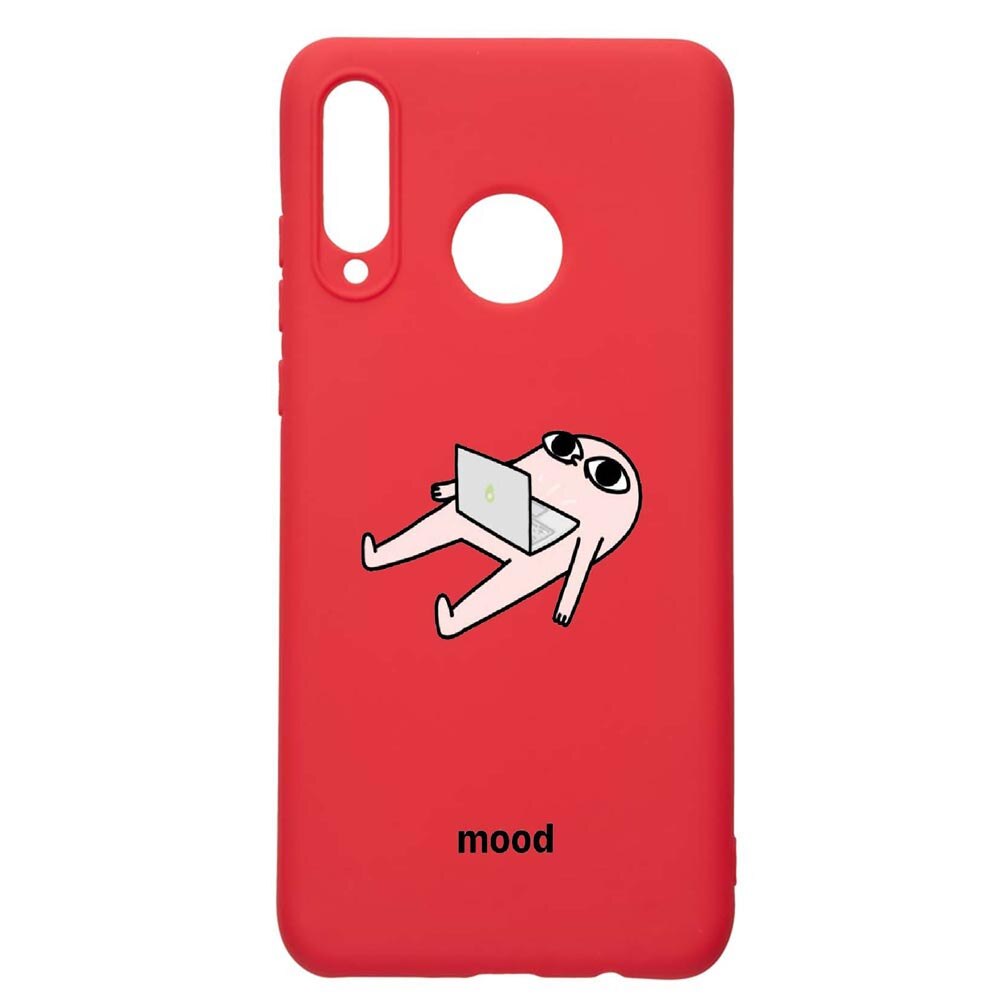 Husa Huawei P30 Lite, Meme, rezistenta la uzura, anti-alunecare, din silicon Premium, Red, R659