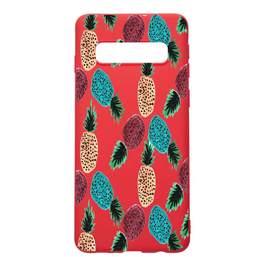 Husa Samsung Galaxy S10E, Ananas, rezistenta la uzura, anti-alunecare, din silicon Premium, Red, R669