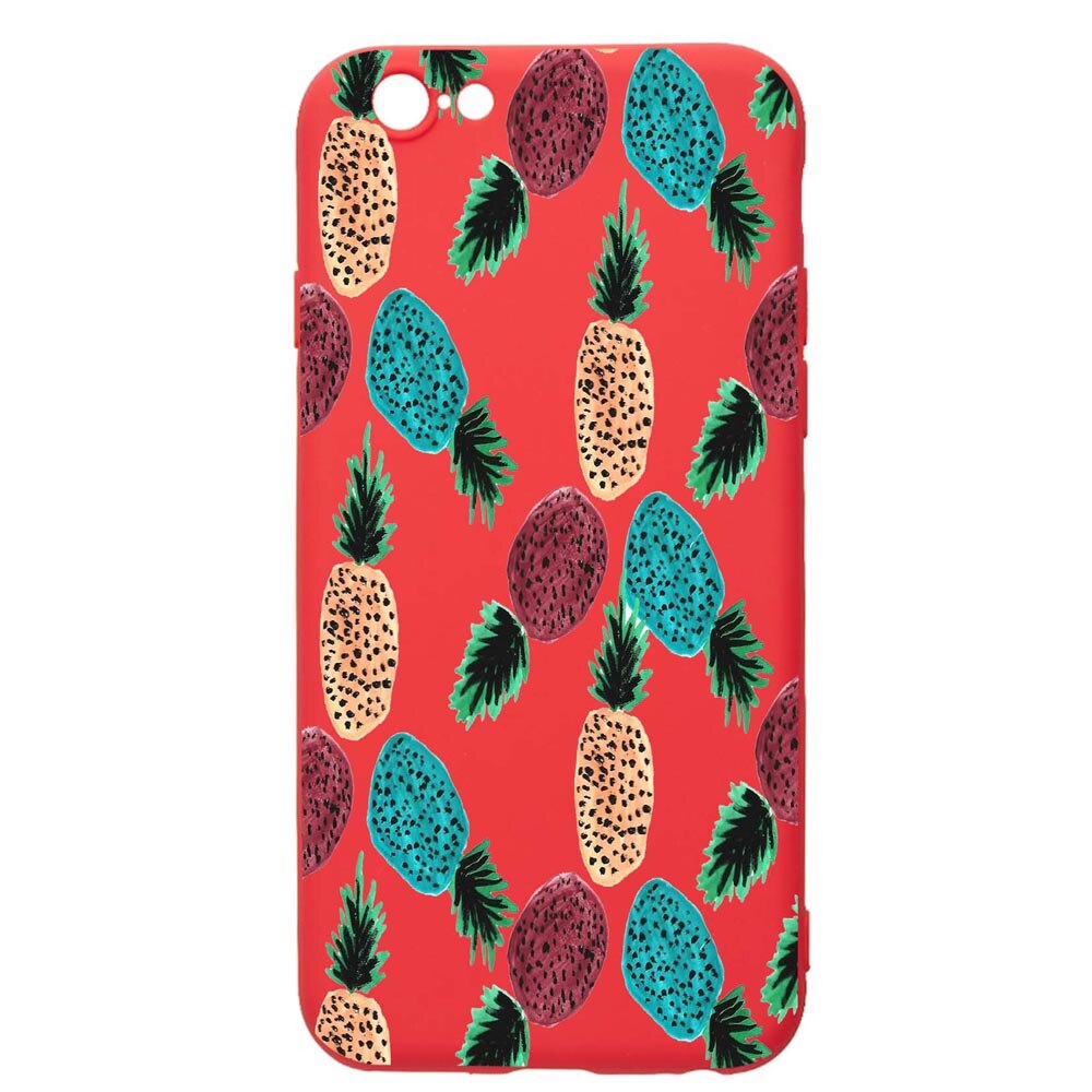 Husa Apple iPhone SE 2 / iPhone 8 / iPhone 7, Ananas, rezistenta la uzura, anti-alunecare, din silicon Premium, Red, R669