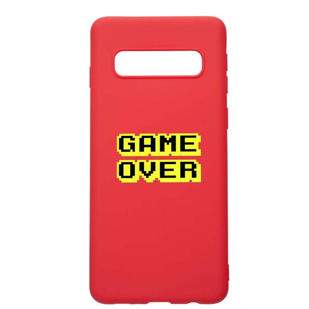 Husa Samsung Galaxy S10 Plus, Game Over, rezistenta la uzura, anti-alunecare, din silicon Premium, Red, R671