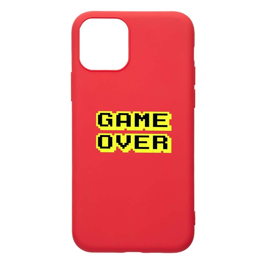 Husa Apple iPhone 12 Mini, Game Over, rezistenta la uzura, anti-alunecare, din silicon Premium, Red, R671