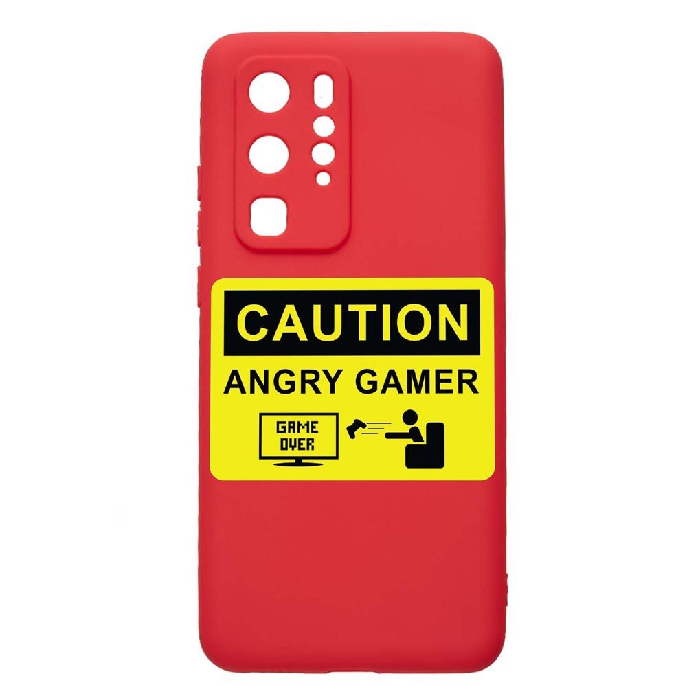 Husa Huawei P40 Pro, Gamer Angry Gamer, rezistenta la uzura, anti-alunecare, din silicon Premium, Red, R673