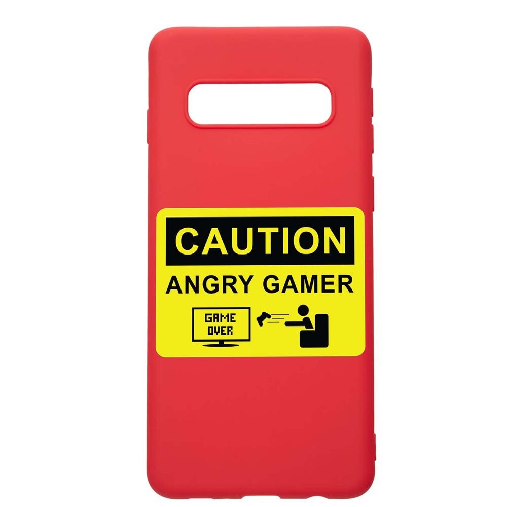 Husa Samsung Galaxy S10, Gamer Angry Gamer, rezistenta la uzura, anti-alunecare, din silicon Premium, Red, R673