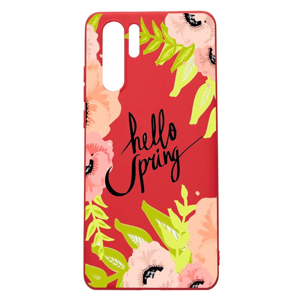 Husa Huawei P30 Pro, Hello Spring, rezistenta la uzura, anti-alunecare, din silicon Premium, Red, R685