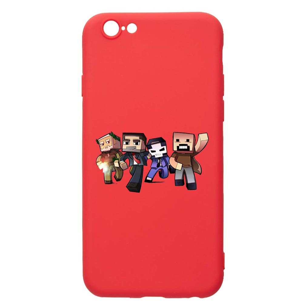 Husa Apple iPhone 6S / 6, Minecraft, rezistenta la uzura, anti-alunecare, din silicon Premium, Red, R727