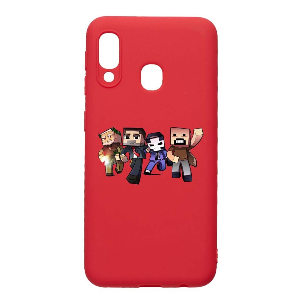 Husa Samsung Galaxy A20e, Minecraft, rezistenta la uzura, anti-alunecare, din silicon Premium, Red, R727