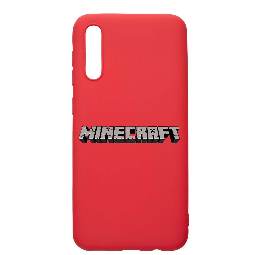 Husa Samsung Galaxy A50, Minecraft, rezistenta la uzura, anti-alunecare, din silicon Premium, Red, R729