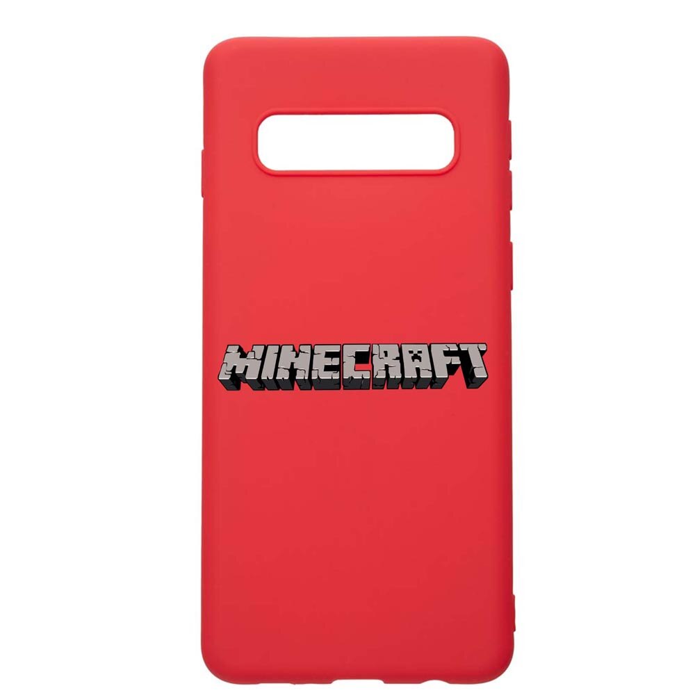 Husa Samsung Galaxy S10E, Minecraft, rezistenta la uzura, anti-alunecare, din silicon Premium, Red, R729