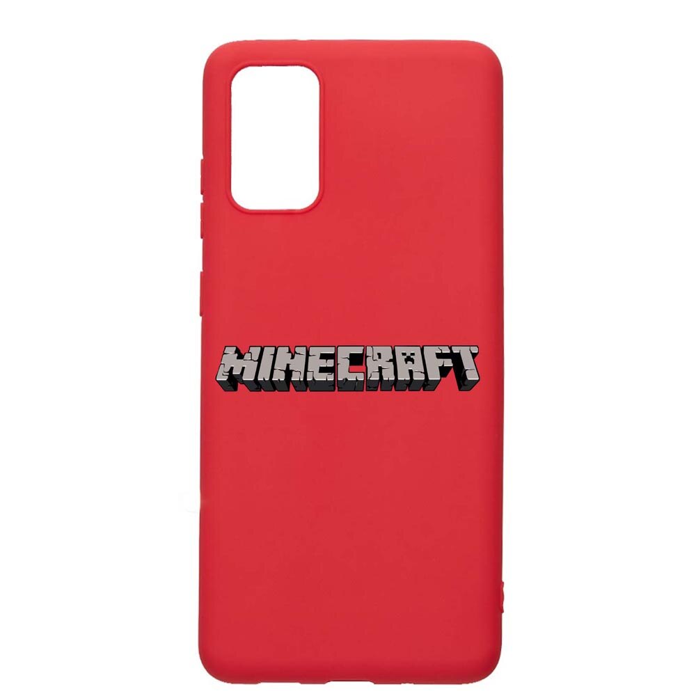 Husa Samsung Galaxy A51, Minecraft, rezistenta la uzura, anti-alunecare, din silicon Premium, Red, R729