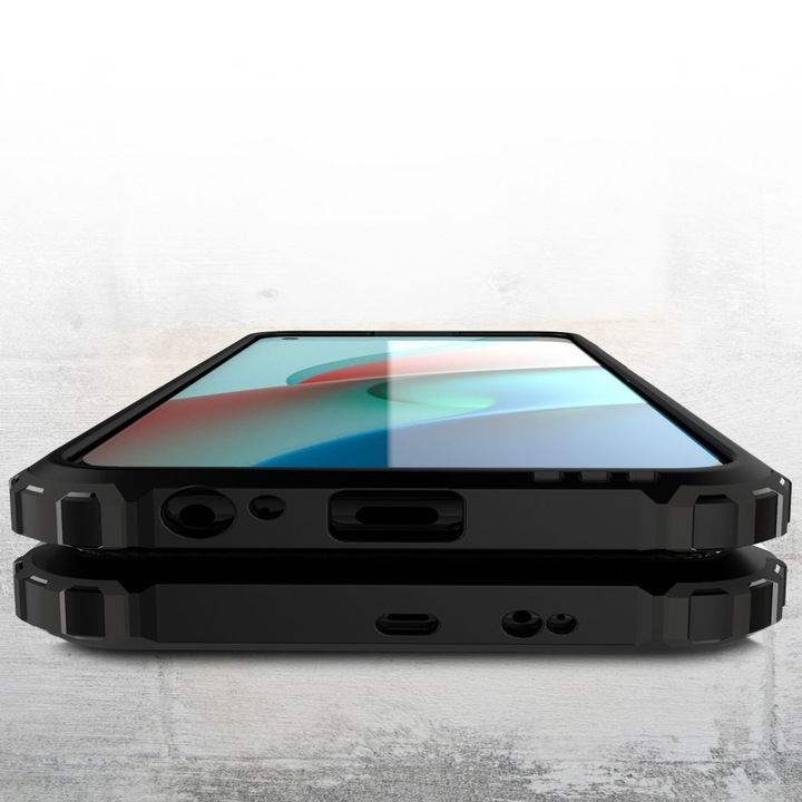 Xiaomi Redmi Note 9T 5G Telefontok - Defender II fekete ütésálló hátlap tok