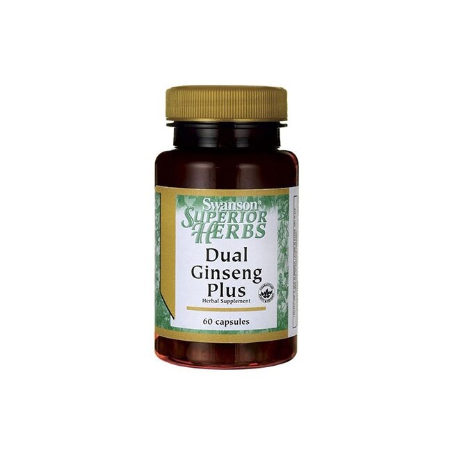 Supliment Alimentar, Swanson, Dual Ginseng Plus, 60 Capsule