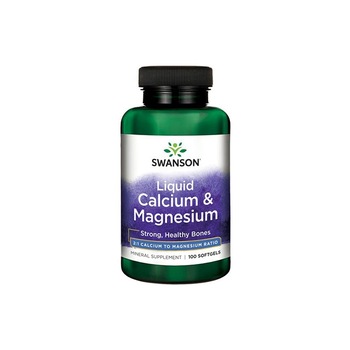 Supliment Alimentar, Swanson, Liquid Calcium & Magnesium, 100 Capsule Supliment Alimentar, Swanson, Liquid Calcium & Magnesium, 100 Capsule