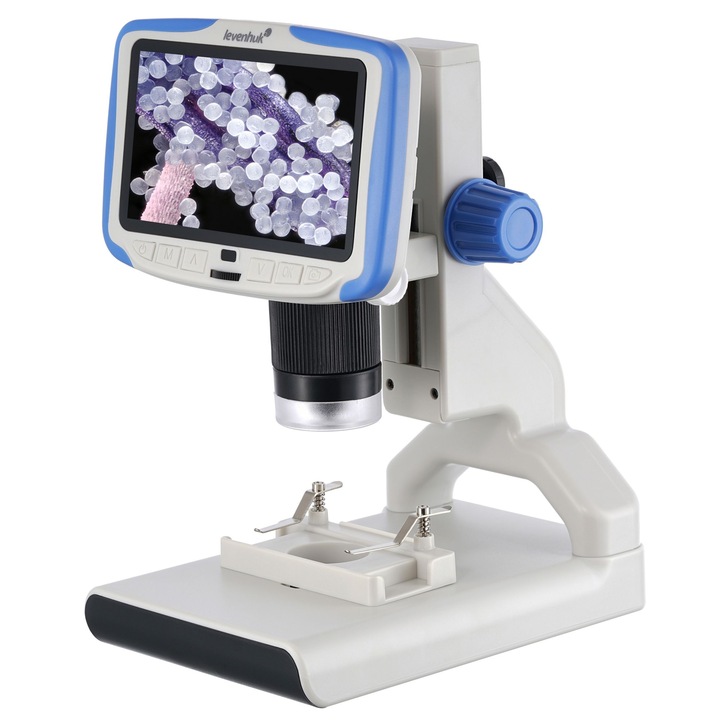 Mikroscop digital Levenhuk Rainbow DM500, 7-200x, ecran LCD 5", set cu preparate microscopice
