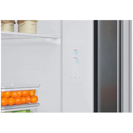 Side By Side Samsung RS66A8100S9/EF, 652 l, Clasa F , Full No Frost, Twin Cooling Plus, Conversie Smart 5 in 1, SpaceMax, Compresor Digital Inverter, Inox