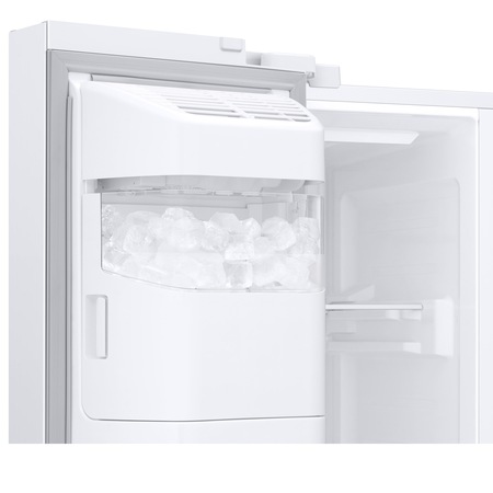 Side By Side Samsung RS67A8810WW/EF, 609 l, Clasa F, Full No Frost, Twin Cooling Plus, Conversie Smart 5 in 1, SpaceMax, Compresor Digital Inverter, Dozator apa, Alb