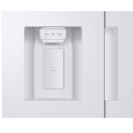 Side By Side Samsung RS67A8810WW/EF, 609 l, Clasa F, Full No Frost, Twin Cooling Plus, Conversie Smart 5 in 1, SpaceMax, Compresor Digital Inverter, Dozator apa, Alb