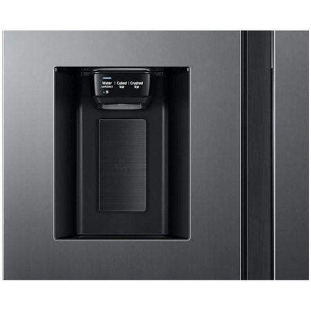 Side By Side Samsung RS68A8520S9/EF, 634 l, Clasa F, Full No Frost, Twin Cooling Plus, Conversie Smart 5 in 1, Non-Plumbing, SpaceMax, Compresor Digital Inverter, Dozator apa, Inox