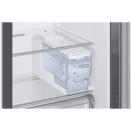Side By Side Samsung RS68A8520S9/EF, 634 l, Clasa F, Full No Frost, Twin Cooling Plus, Conversie Smart 5 in 1, Non-Plumbing, SpaceMax, Compresor Digital Inverter, Dozator apa, Inox