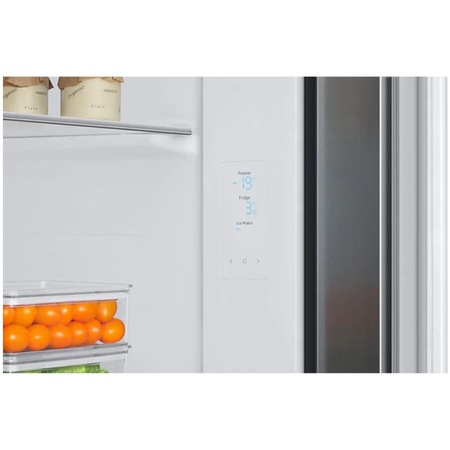 Side By Side Samsung RS68A8520S9/EF, 634 l, Clasa F, Full No Frost, Twin Cooling Plus, Conversie Smart 5 in 1, Non-Plumbing, SpaceMax, Compresor Digital Inverter, Dozator apa, Inox