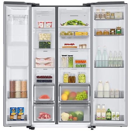 Frigider Side By Side Samsung RS68A8831S9/EF, 609 l, Clasa E, Full No Frost, Twin Cooling Plus, Conversie Smart 5 in 1, SpaceMax, Compresor Digital Inverter, Dozator apa, Inox