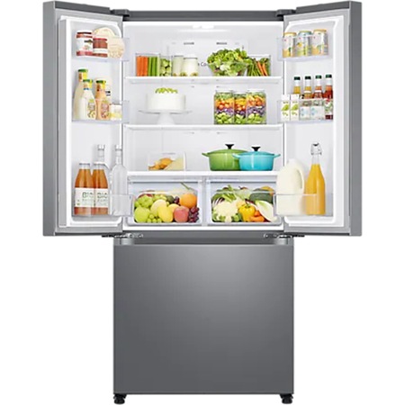 Side By Side Samsung RF50A5002S9/EO, 431 l, Full No Frost, Twin Cooling Plus, Digital Inverter, Touch control, Aparat de gheata automat, Clasa F, H 177.6 cm, Inox anti-amprenta
