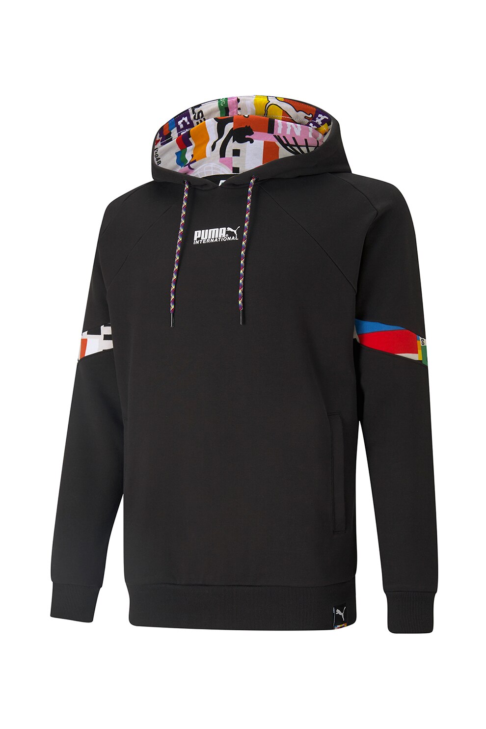 Puma, Hanorac cu garnituri contrastante si maneci raglan, Negru