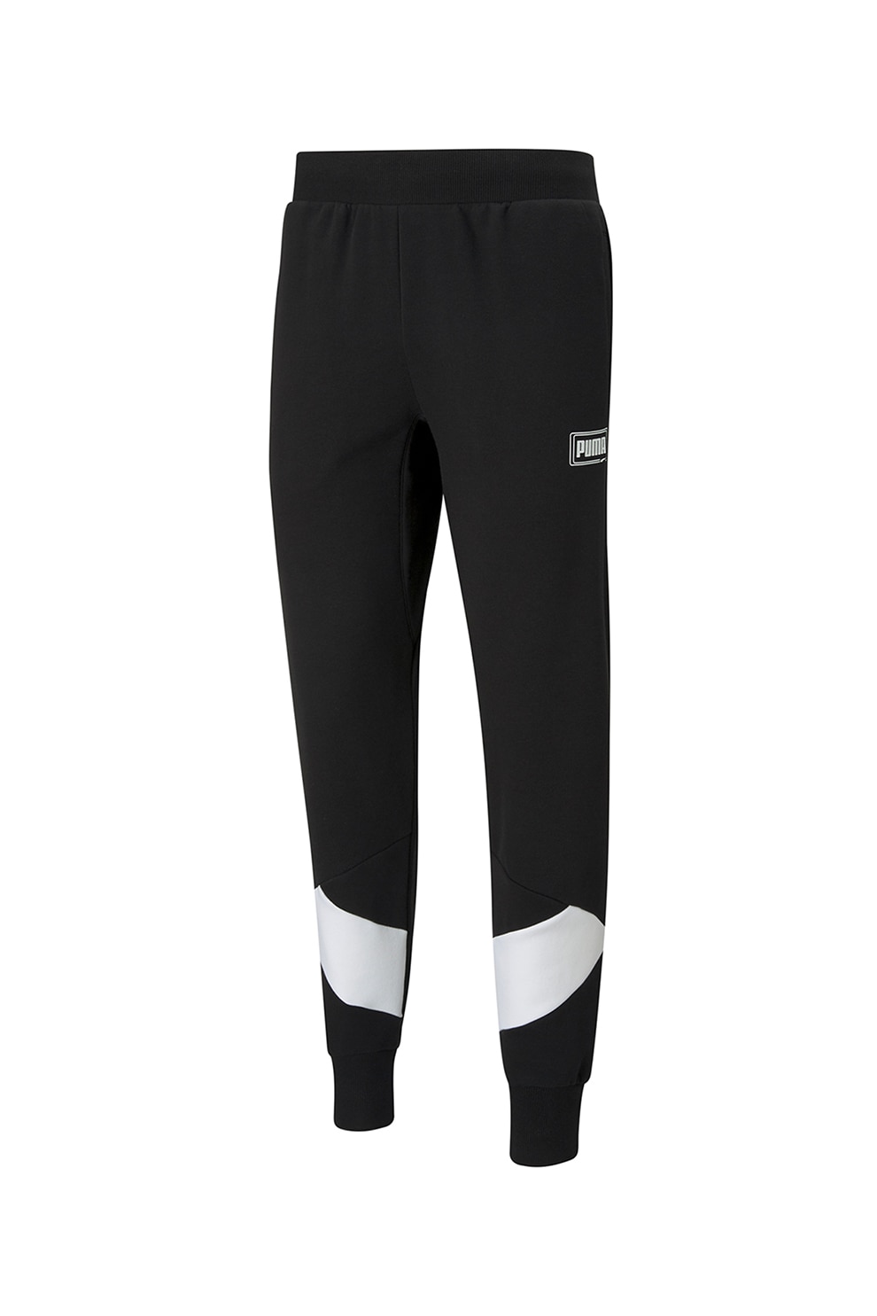 Puma, Pantaloni sport conici cu garnituri contrastante Rebel, Negru, S