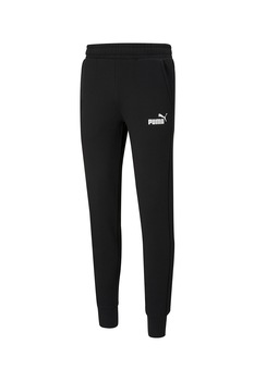Puma, Pantaloni sport slim fit cu imprimeu logo Essentials, Negru Puma, Pantaloni sport slim fit cu imprimeu logo Essentials, Negru