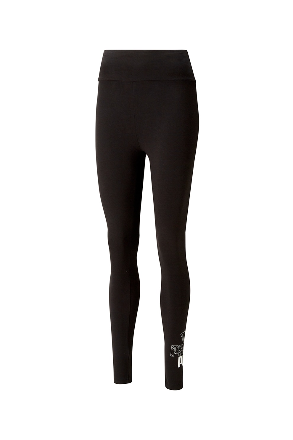 Puma, Colanti cu talie inalta si logo, Negru