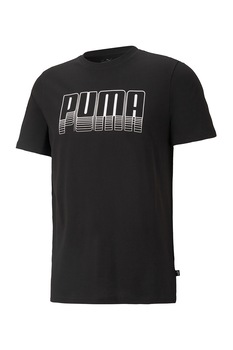 Puma, Tricou de bumbac cu logo, Negru Puma, Tricou de bumbac cu logo, Negru