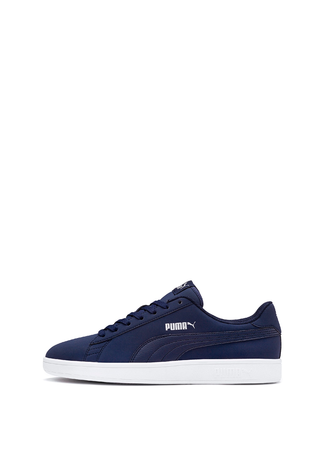 Puma, Pantofi sport din piele ecologica Samsh v2 Buck, Bleumarin