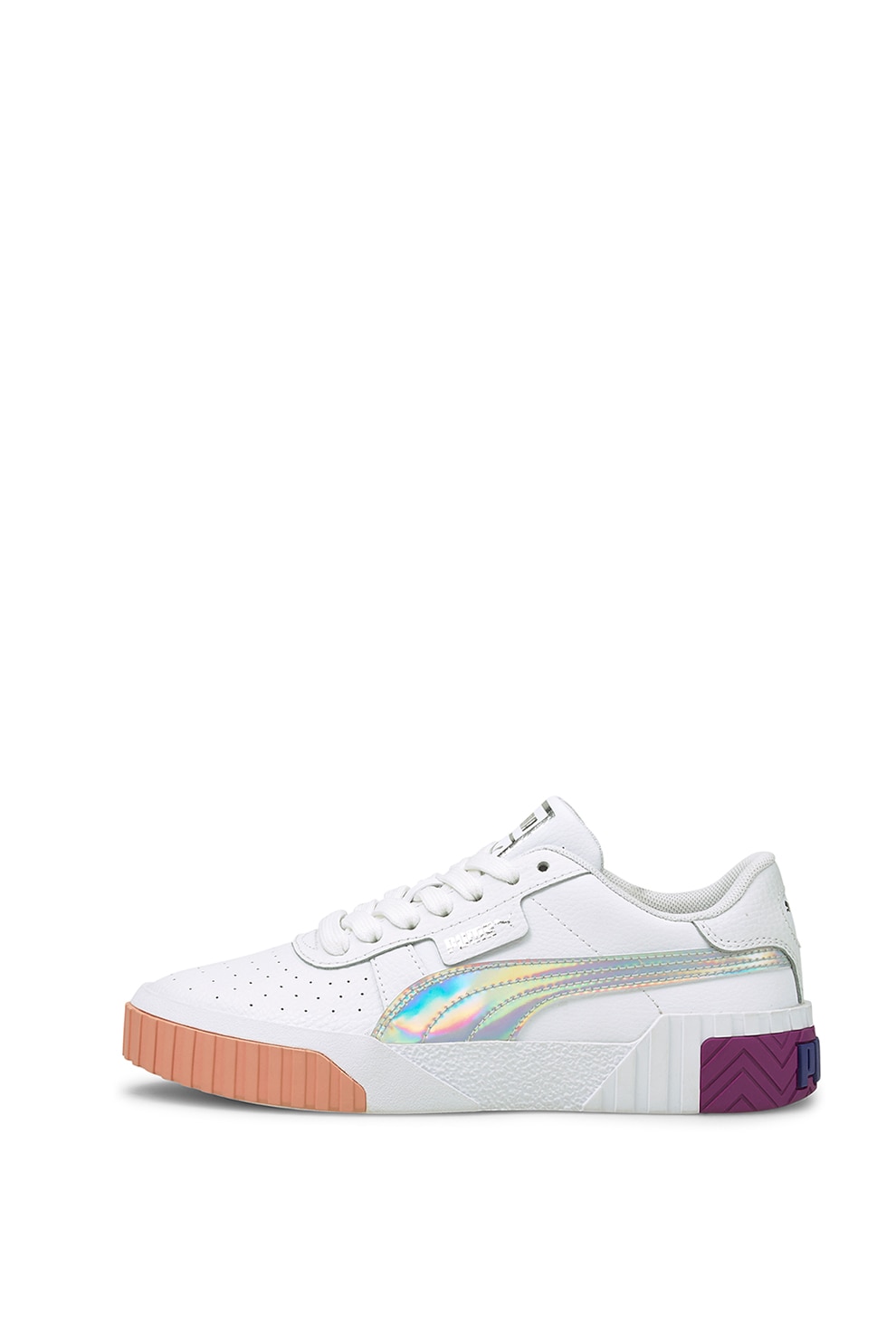 Puma, Pantofi sport din piele si piele ecologica cu detalii perforate Cali Bubbles