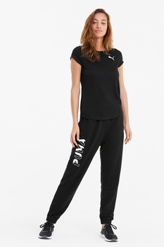 Puma, Tricou cu decolteu la baza gatului cu detaliu logo pe piept cu dryCELL Active, Negru Puma, Tricou cu decolteu la baza gatului cu detaliu logo pe piept cu dryCELL Active, Negru