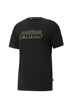 Puma, Tricou cu imprimeu logo Core Camo, Negru/Verde feriga Puma, Tricou cu imprimeu logo Core Camo, Negru/Verde feriga