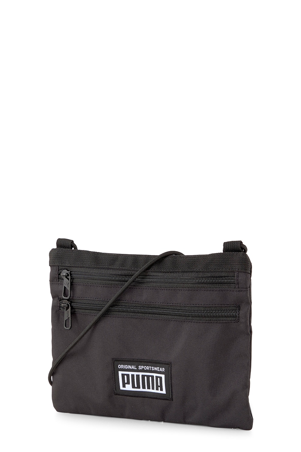 Puma, Geanta crossbody cu imprimeu logo Academy, Negru