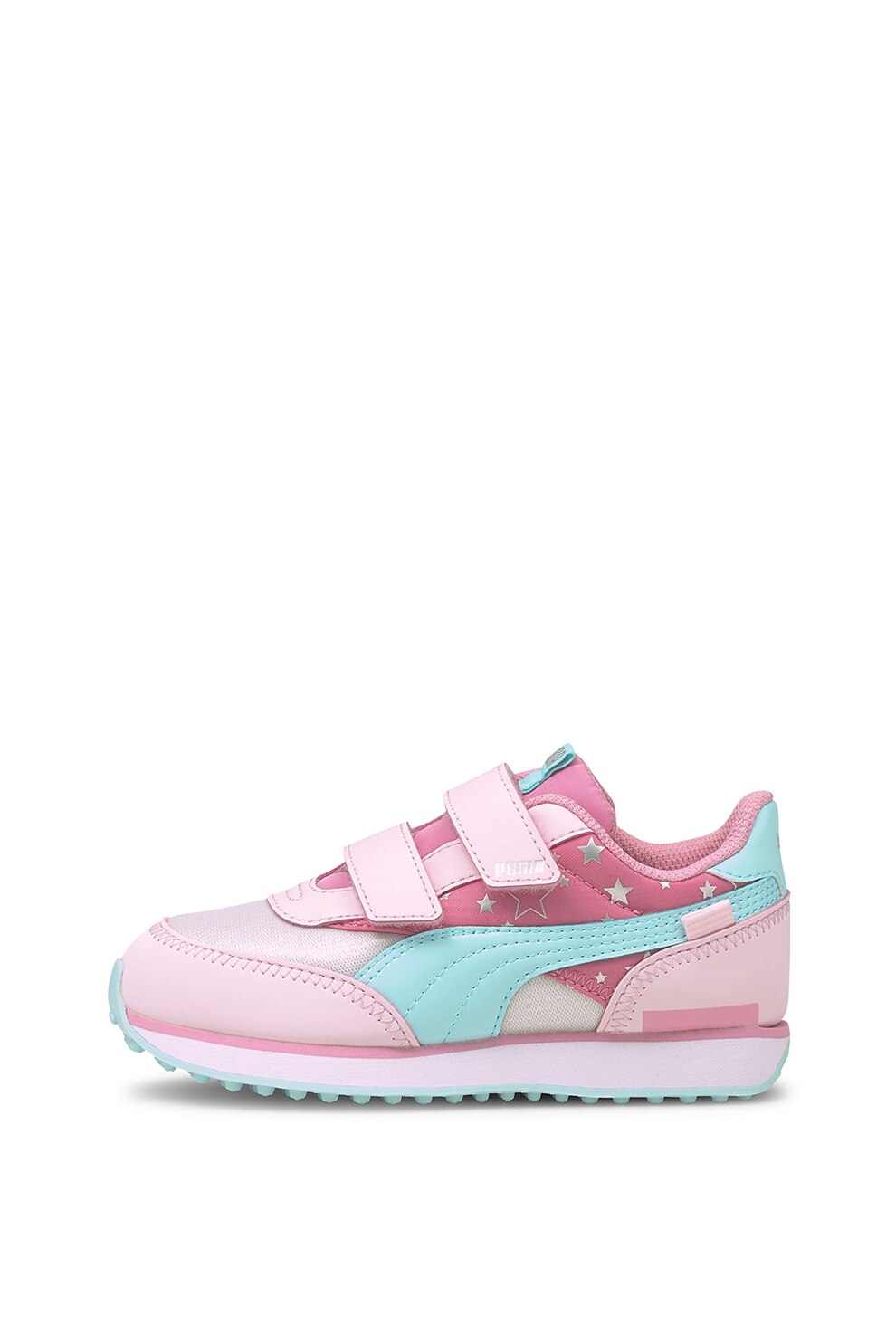 Puma, Pantofi sport cu model colorblock si velcro Future Rider Unicorn